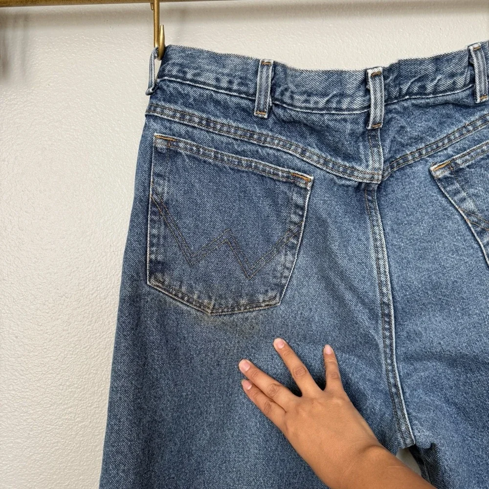 Wrangler Y2K Red Fleece Lined Jeans Mens 36x34 Blue Rugged Wear‎ Relaxed Fit - Picture 11 of 12